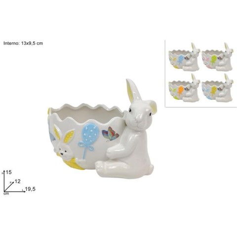 PORTA UOVO PIANTA 13x9.5CM CON CONIGLIO